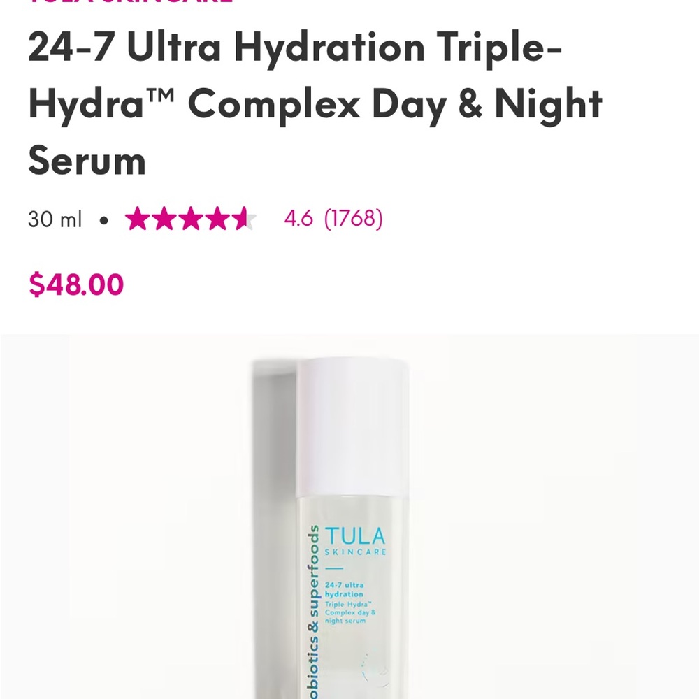 TULA Ultra Hydration Day & Night Serum
